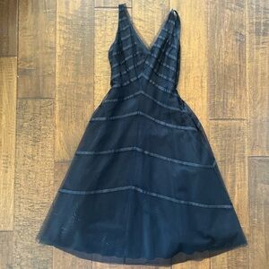 BCBGMAXAZRIA V-neck midi tea length party fit-and-flare dress sz 12